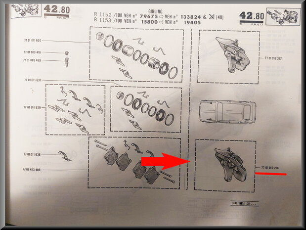 Remklauw links (Girling) R16 TL 1152-1153