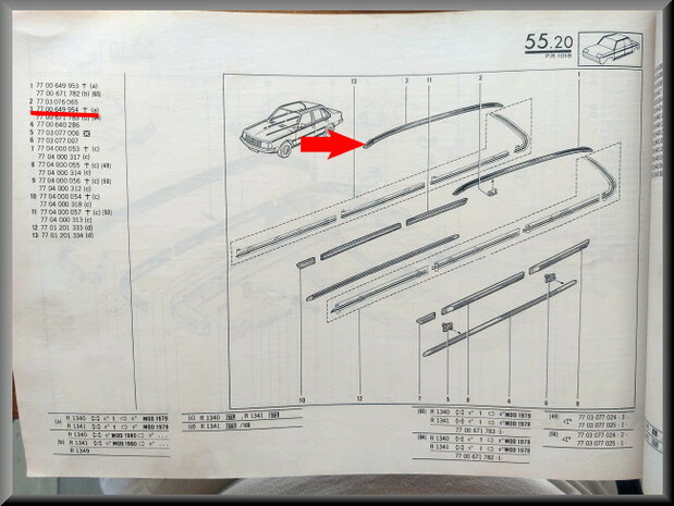 R18: Dak sierlijst rechts (New Old Stock).