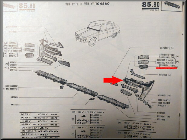 Dashboarddeel links R16 1150 (New Old Stock).