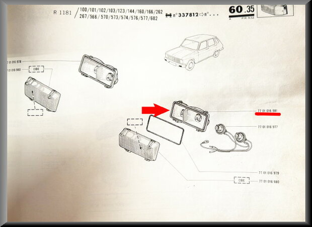 R6: Knipperlicht unit links (New Old Stock, Cibie)