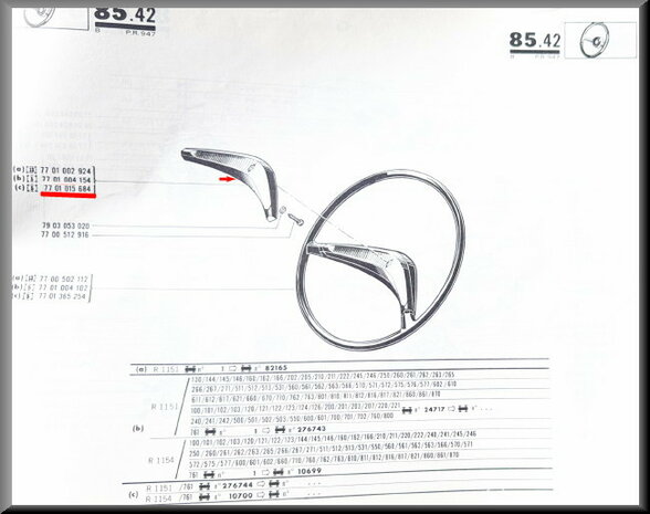 Afdekkap stuurwiel R16 TS (New Old Stock).