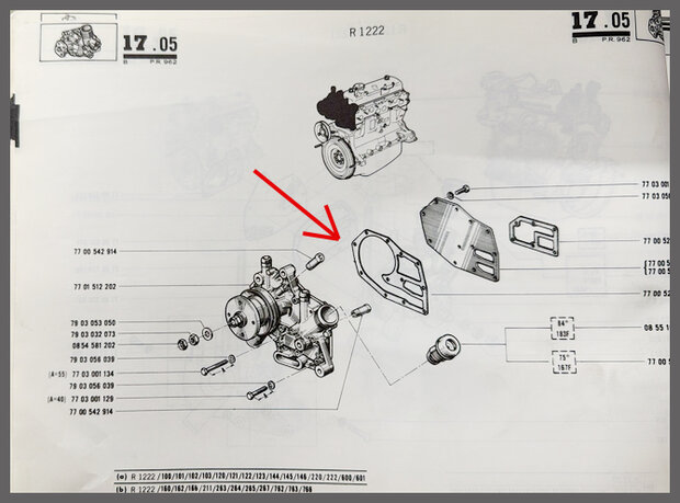 R5: Waterpomp pakking (New Old Stock).