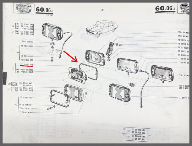 R 4,5,6,12,15,16,17: Rubber verstraler (New Old Stock).