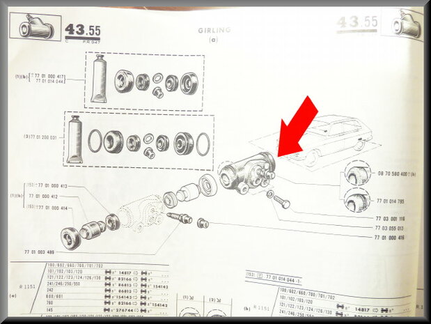 Wielrem cilinder 22 mm Bendix (211766B) (New Old Stock).