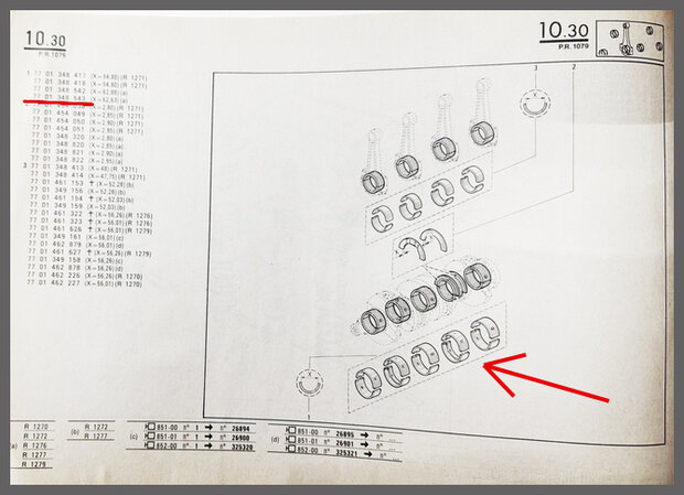 R20-30: Hoofdlagers 0,25 mm (New Old Stock).