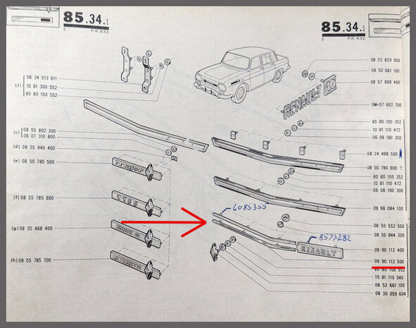R8-R10: Sierlijst grill (New Old Stock).