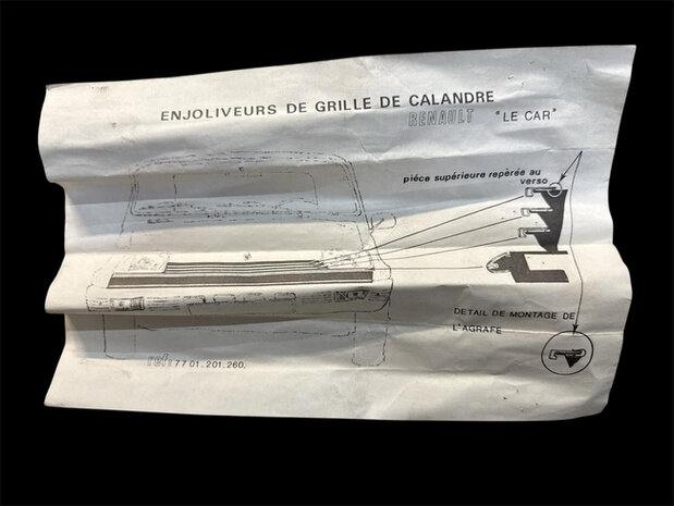 R 5 Le car: Sierlijst set (New Old Stock).