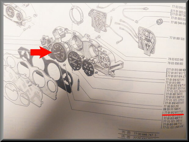Toerenteller R16 TX na 1976, automaat (New Old Stock).