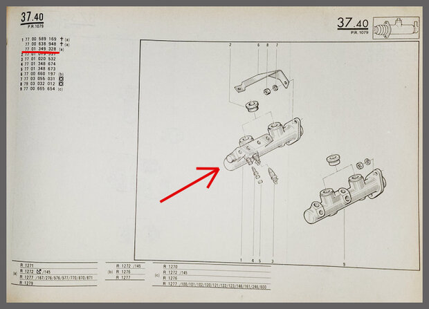 R 20-30, Alpine A310 V6: Hoofdremcilinder (New Old Stock).