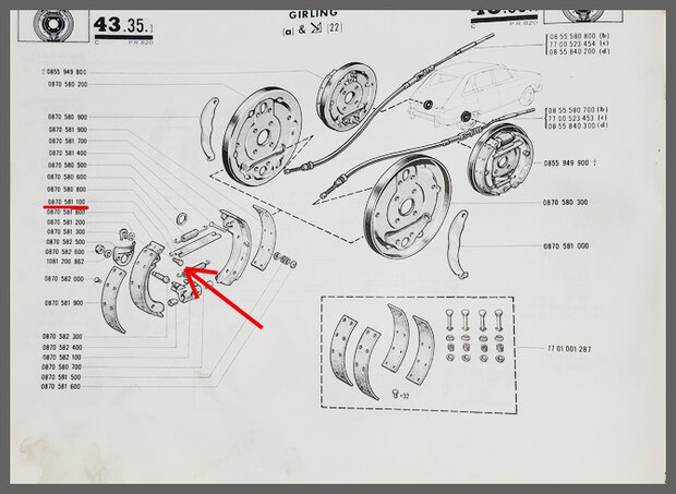 Bevestigings-pal remschoengaffel (​​​​​​​New Old Stock).