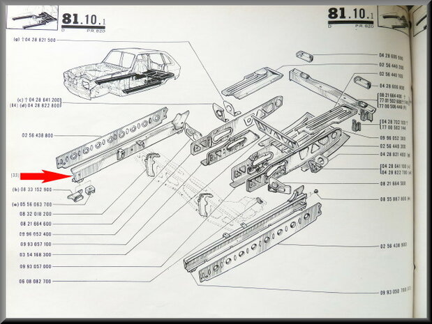 Chassisbalk rechts middelste deel.