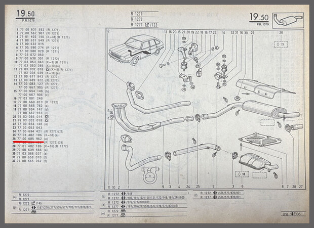 R20-30 Uitlaat demper (New Old Stock).