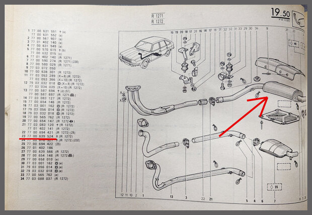 R20-30: Uitlaat demper (New Old Stock).