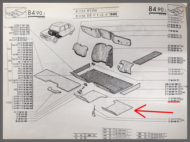 Front left insulation mat (Used).
