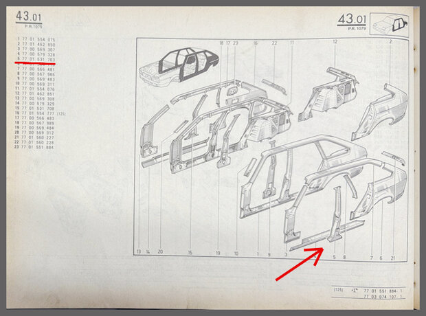 20-30: B-pillar left (New Old Stock).
