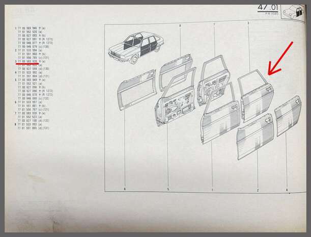 R20-R30 Rear left door (New Old Stock)