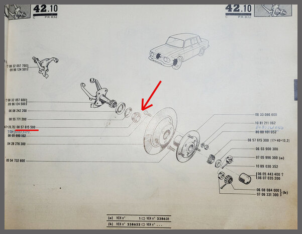 Renault 4-5-6-8-10-16-Dauphine: Wiellager (New Old Stock).