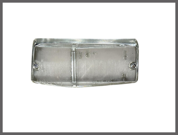 Knipperlicht glas links (wit met chroomrand) (New Old Stock).