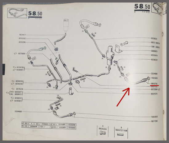 R8-10: Remslang set achter (New Old Stock).