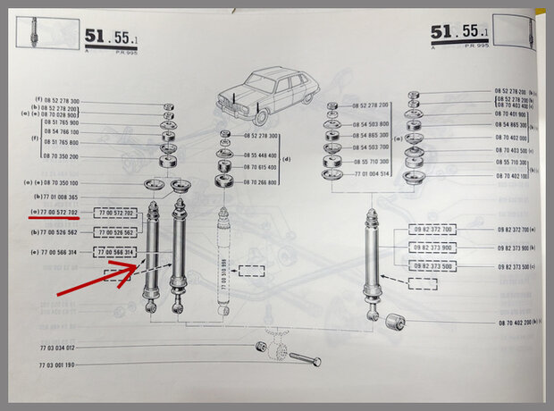 Schokdempers voorzijde (New Old Stock).