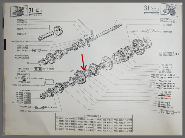 R5: Synchromesh veerring (New Old Stock).