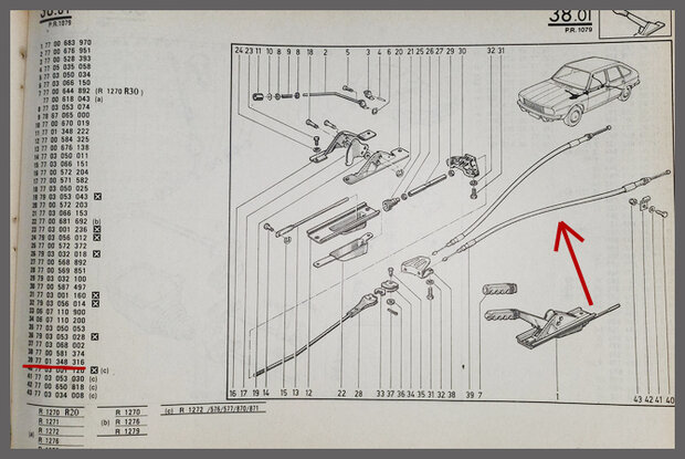 R20-30: Handremkabel (New Old Stock).