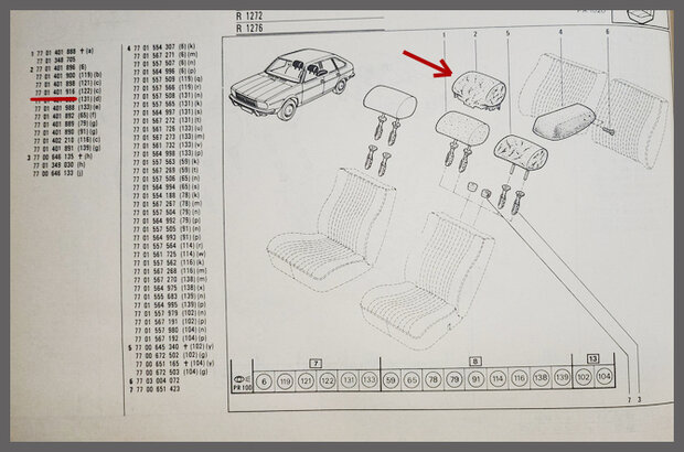 R20-30: Hoofdsteun hoes (donkerbruin skai) (New Old Stock).
