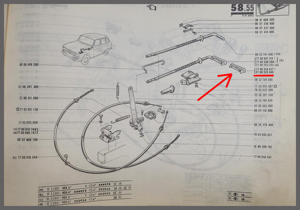 R4,6: Handrem greep (New Old Stock).