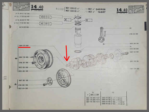 Geleidebus Vliegwiel messing zelfsmerend (New Old Stock).