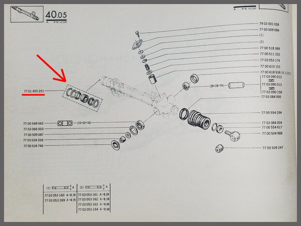 R4,5,6: Revisieset stuurhuis (New Old Stock).
