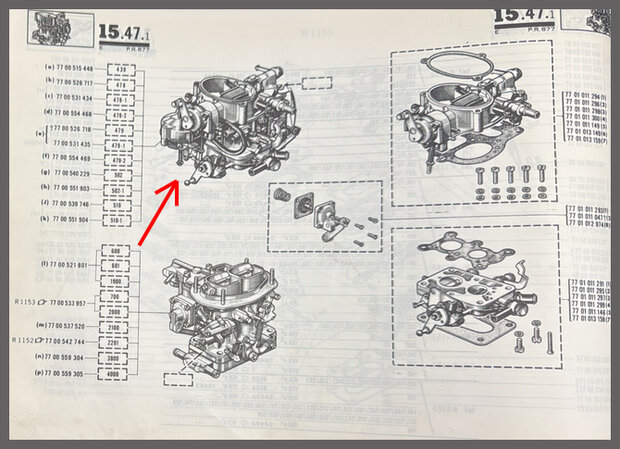 Carburateur Solex 32 SEIEA REN548 (New Old Stock)  (R&eacute;vis&eacute;, Excl: 150 euro in exchange).