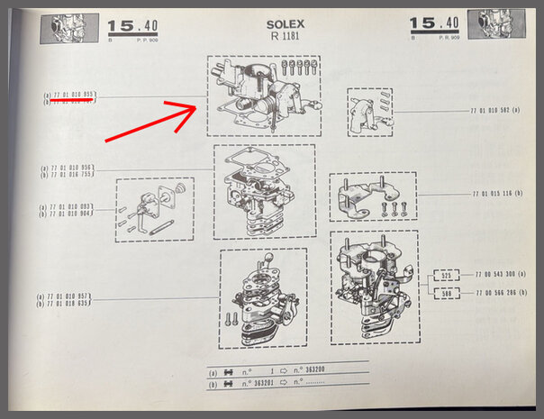 R 4,6,12,Rodeo: Carburateur  32 EISA REN525 (New Old Stock).