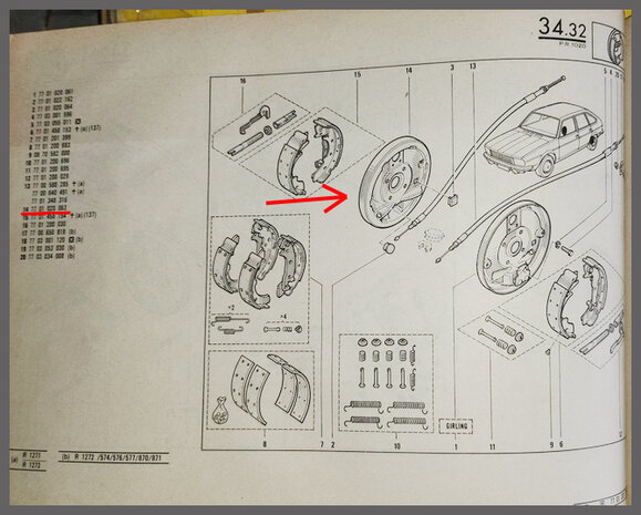 R20,25,30,Espace: Remankerplaat rechts (New Old Stock).