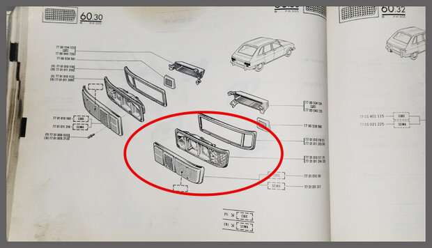 Achterlicht unit links compleet CIBIE (New Old Stock).