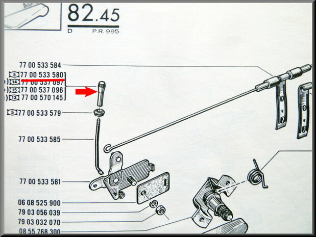 Drukknop portiersluiting beige (New Old Stock).