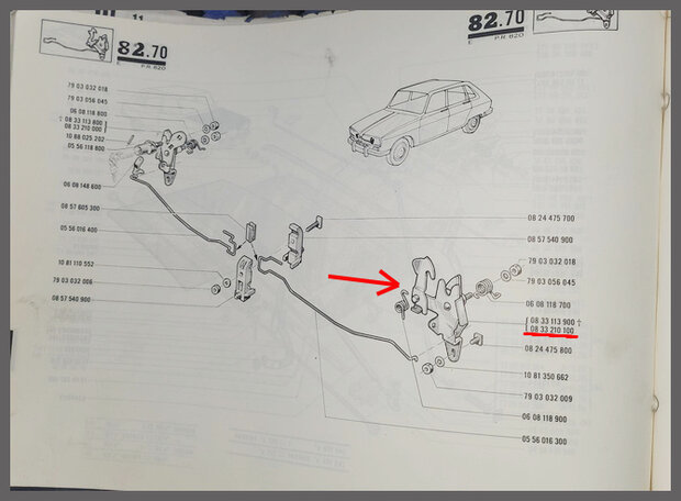 Sluiting motorkap (New Old Stock)