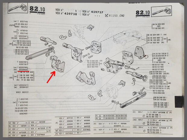 Slot bevestingingsplaat voorzijde rechts (New Old Stock)