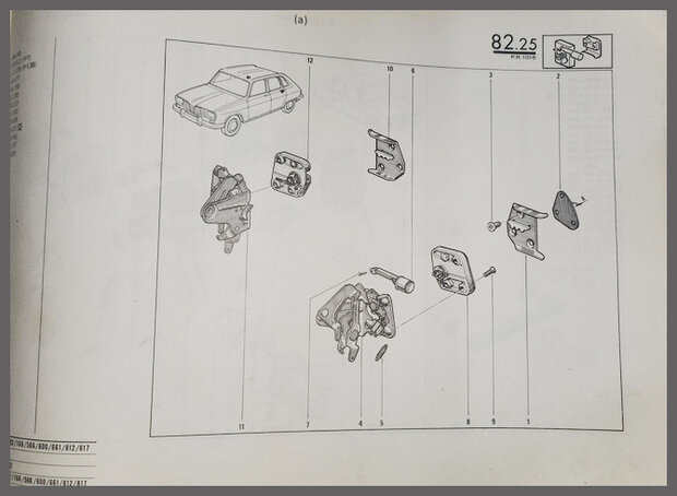 Slot bevestingingsplaat achterzijde rechts (New Old Stock)