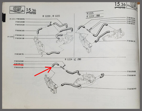 R4,5,6,Rodeo: Koelslang waterpomp (New Old Stock). 