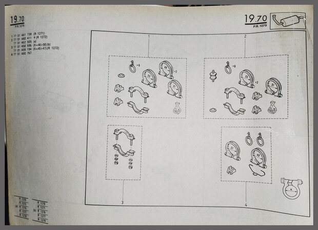 R 20,30,25 Alpine V6, Espace: Uitlaatklem (New Old Stock).