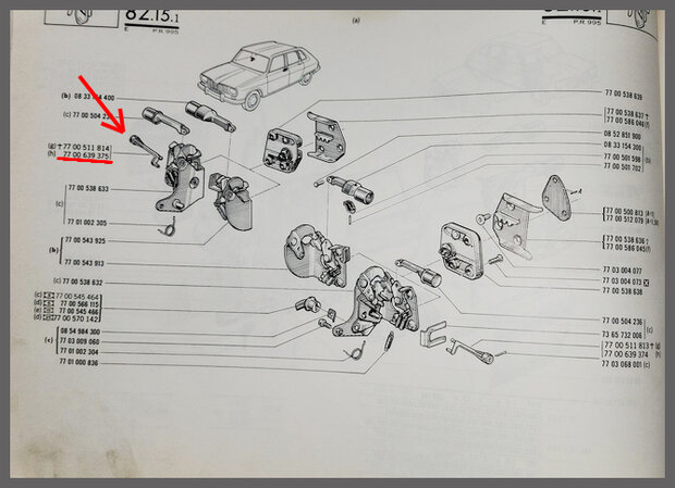 Front right locking rod (New Old Stock).