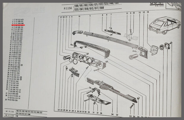 Klem dashboard (New Old Stock).