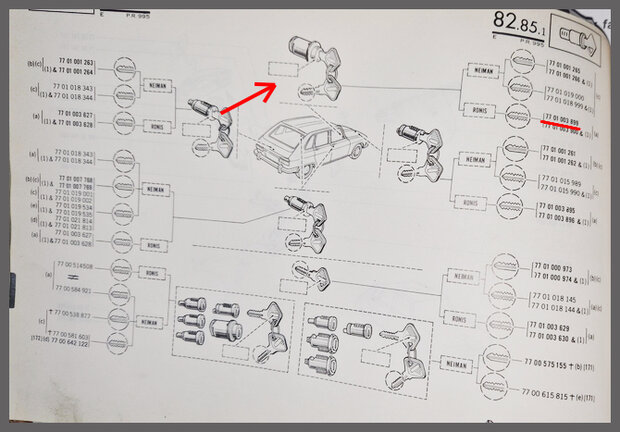 Serrure de bo&icirc;te &agrave; gant (New Old Stock).