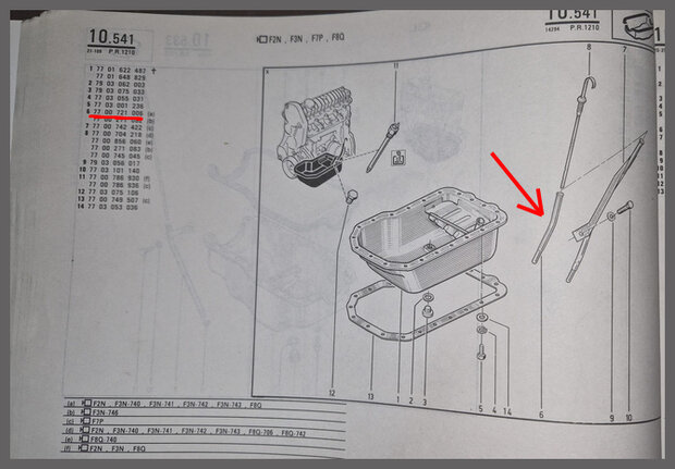 Oliepeilstok buis R19 (New Old Stock).