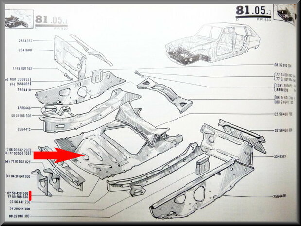 Part of underbody plate (New Old Stock).