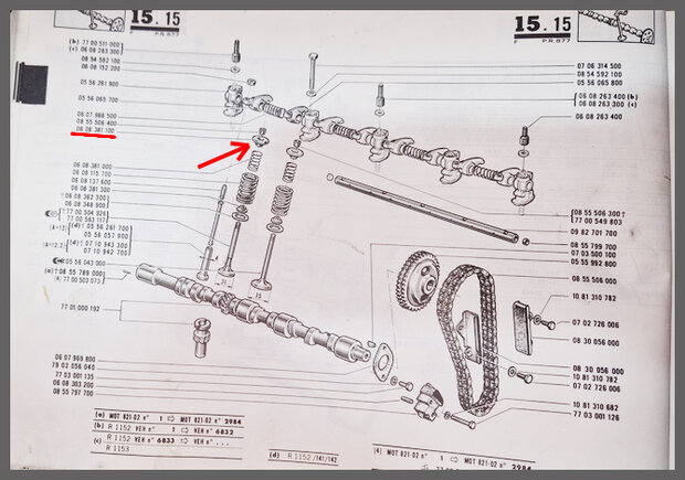 Klepschotel voor dubbele klepveer R16 TL. 