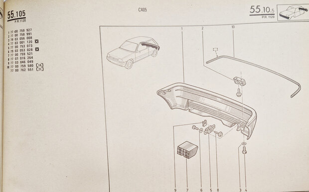 R5: Bumper achterzijde (New Old Stock).