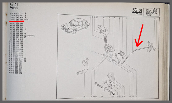 R20-30: Motorkapvangkabel (New Old Stock).