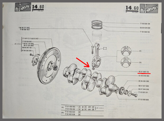 Drijfstanglagerkap moer (New Old Stock).