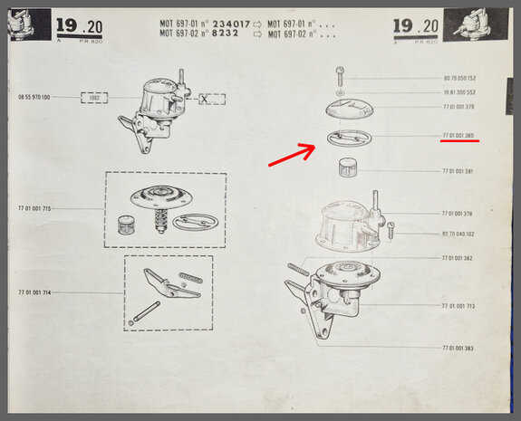 Benzinepomp pakking R16 L-TL